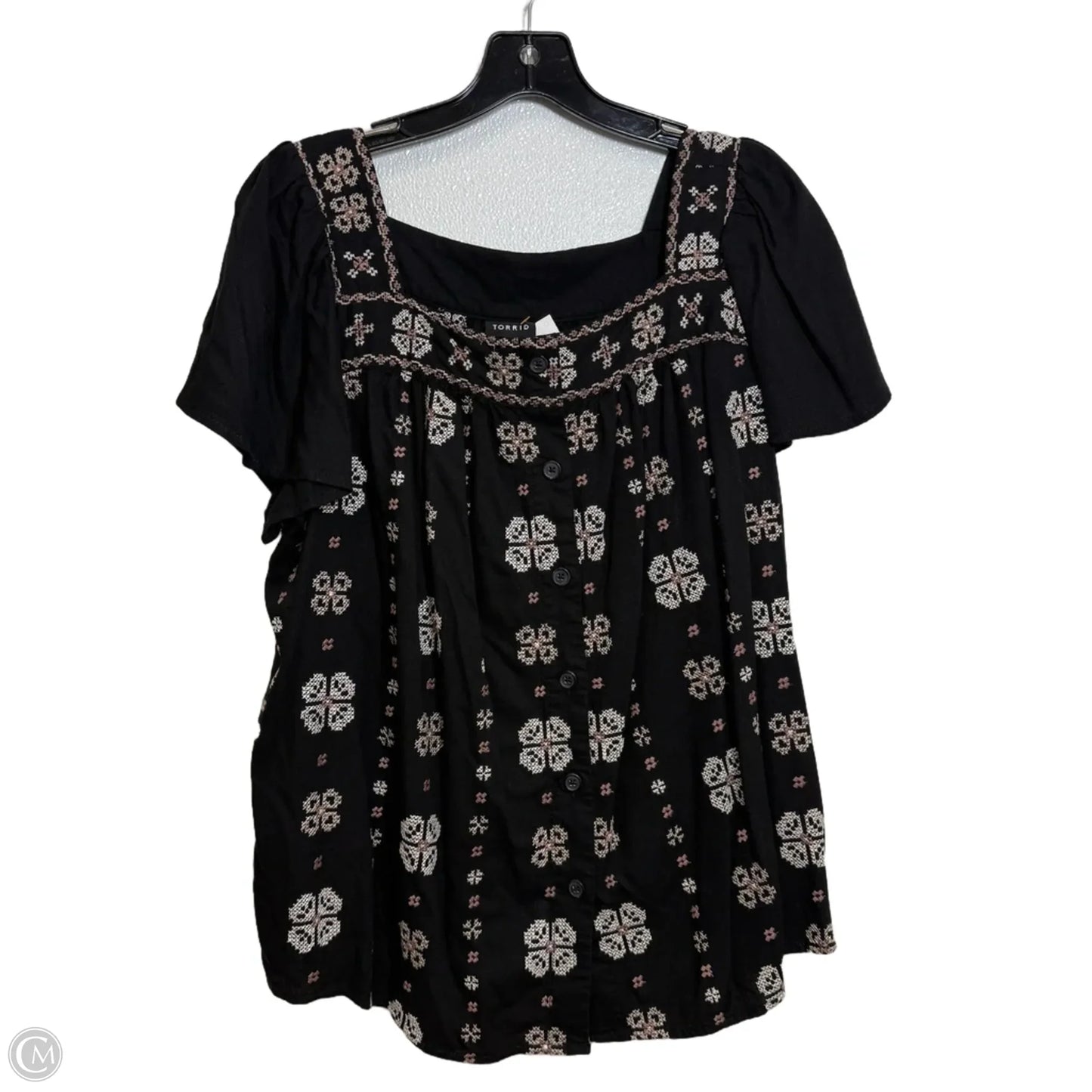 Top Short Sleeve By Torrid In Black, Size: L