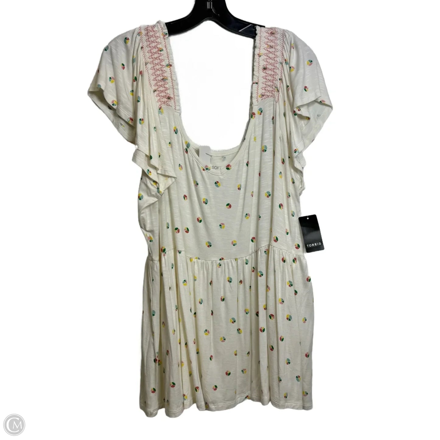 Top Short Sleeve By Torrid In White, Size: 3x