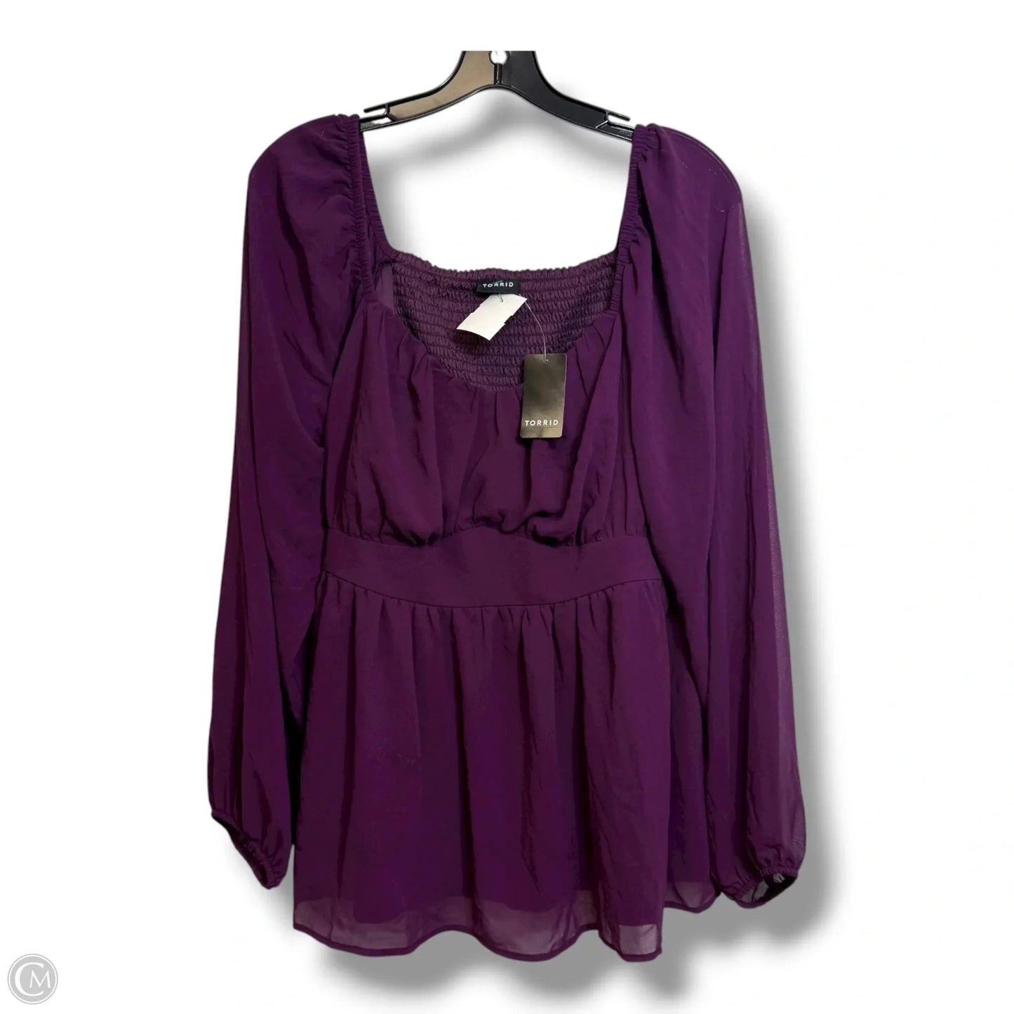 Top Long Sleeve By Torrid In Purple, Size: 1x