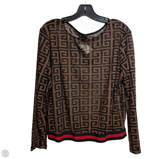 Top Long Sleeve By Clothes Mentor In Brown, Size: 1x