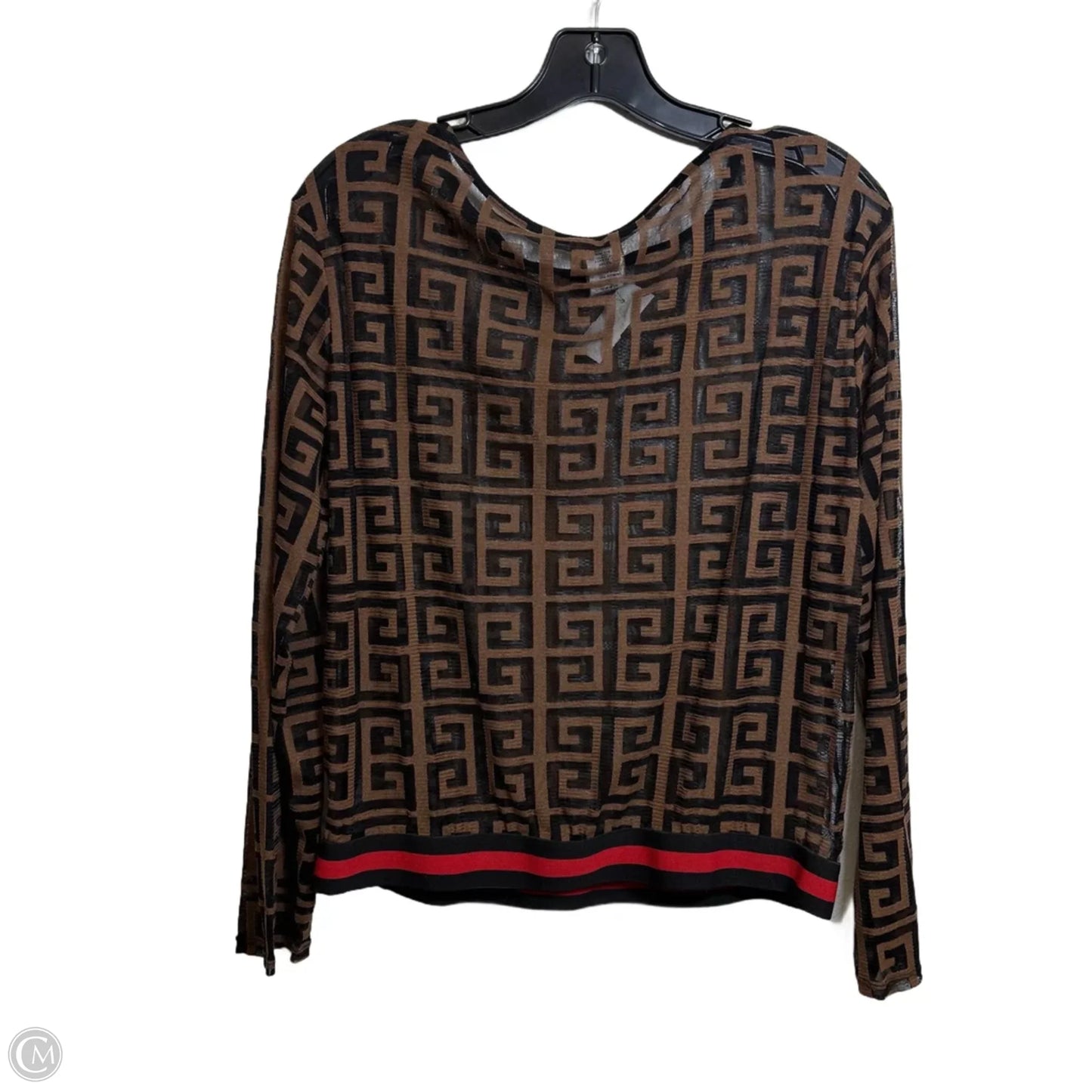 Top Long Sleeve By Clothes Mentor In Brown, Size: 1x