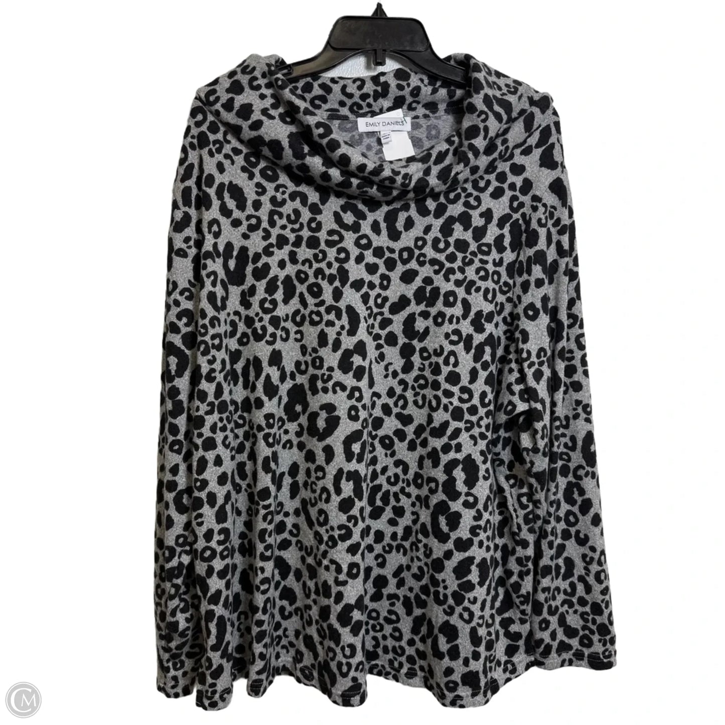 Top Long Sleeve By Emily Daniels In Leopard Print, Size: 2x