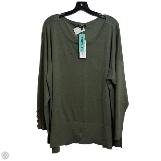 Top Long Sleeve Basic By L Agence In Green, Size: 2x