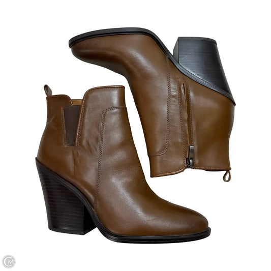 Boots Ankle Heels By Franco Sarto In Brown, Size: 9