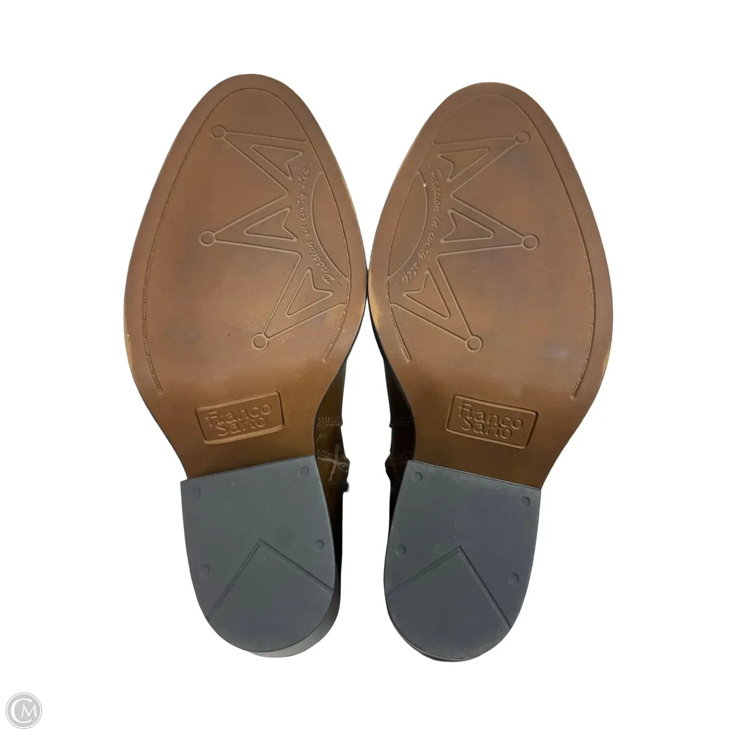 Boots Ankle Heels By Franco Sarto In Brown, Size: 9