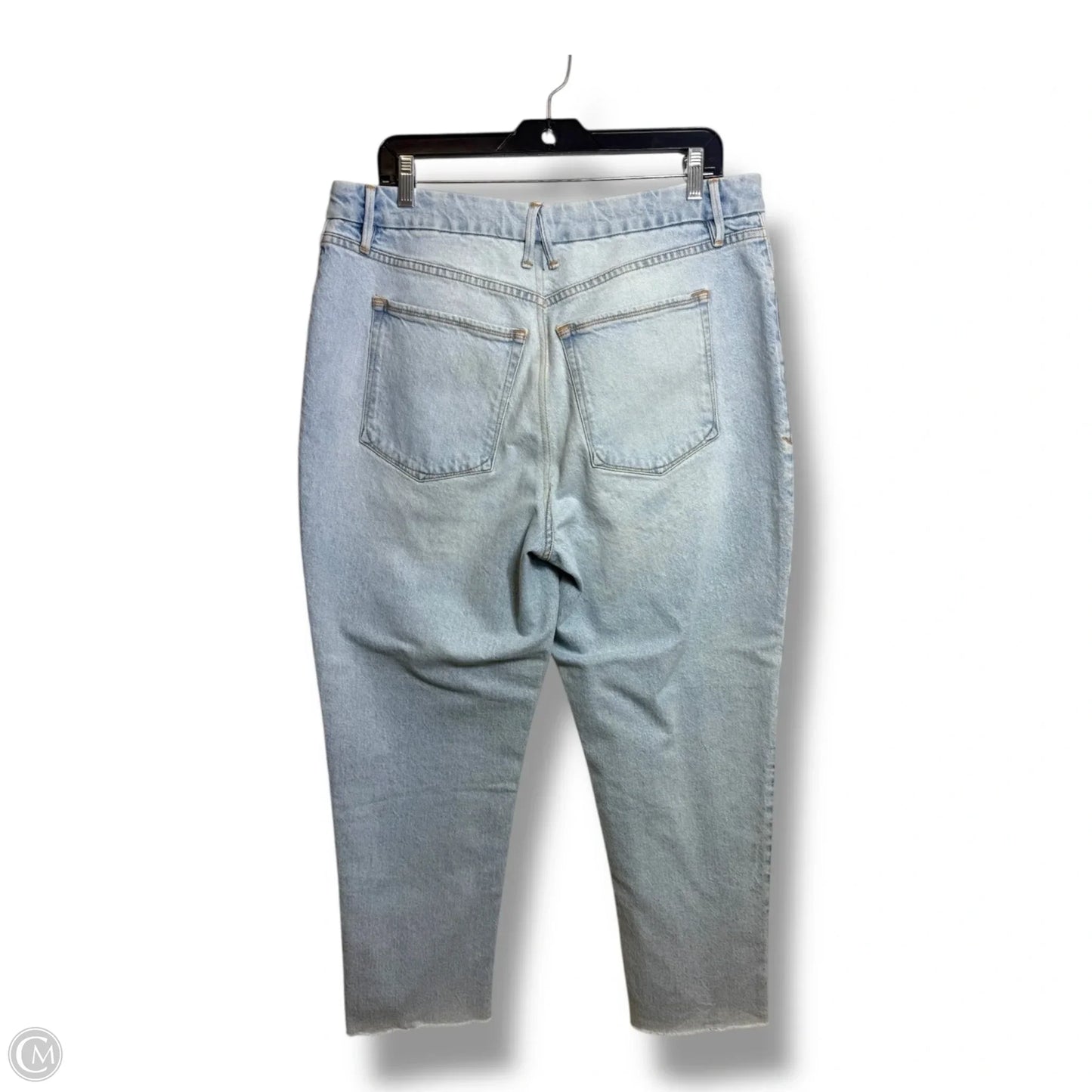 Jeans Straight By Good American In Blue Denim, Size: 14