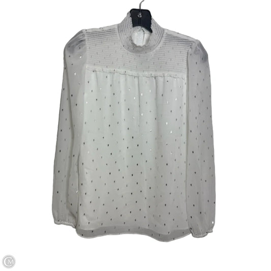 Top Long Sleeve By White House Black Market In White, Size: Xxs