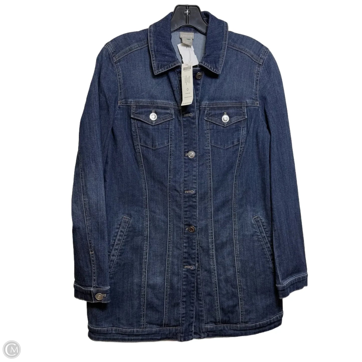 Jacket Denim By Chicos In Blue Denim, Size: S