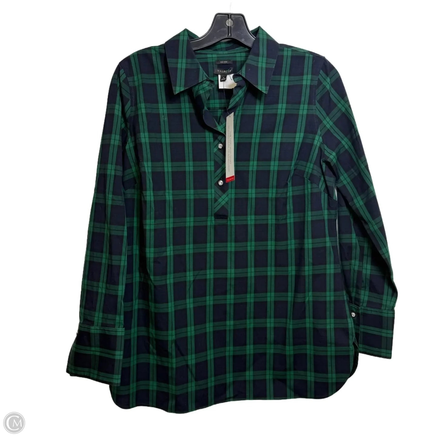 Top Long Sleeve By Talbots In Plaid Pattern, Size: 4