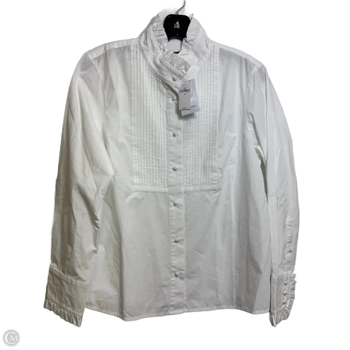 Top Long Sleeve Basic By Banana Republic In White, Size: M
