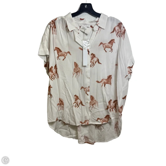 Top Short Sleeve By Jane And Delancey In White, Size: L