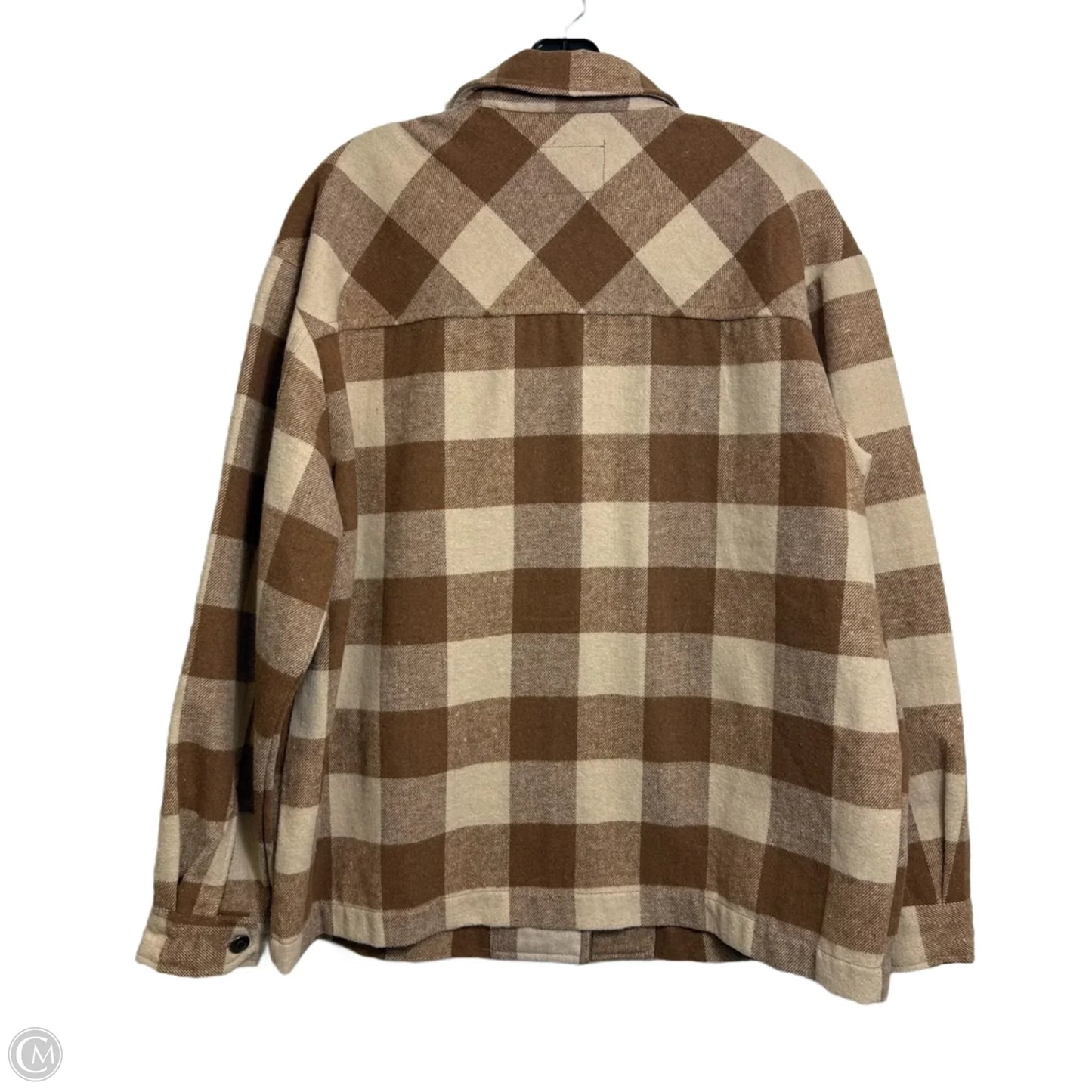 Jacket Shirt By Velvet Heart In Brown, Size: L