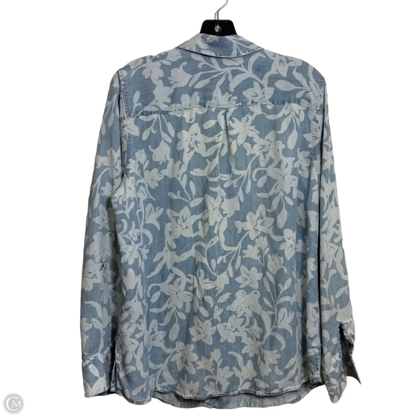 Top Long Sleeve Basic By Foxcroft In Blue, Size: 14