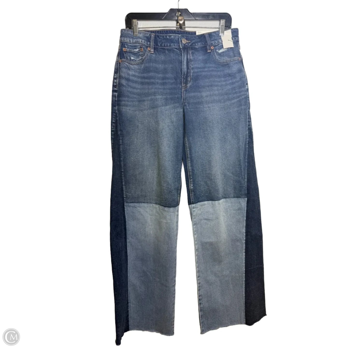Jeans low rise baggy Wide Leg By American Eagle In Blue Denim, Size: 4