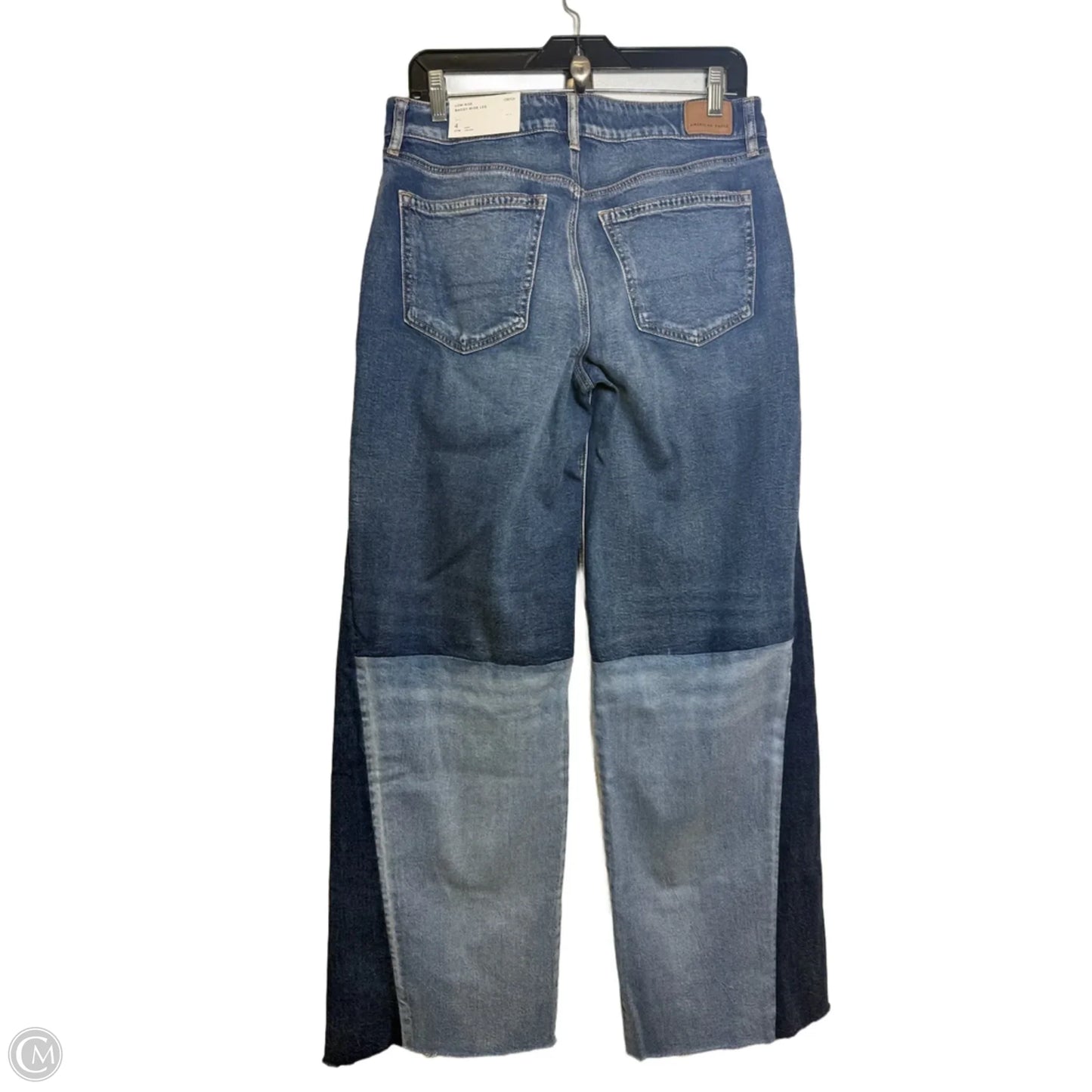 Jeans low rise baggy Wide Leg By American Eagle In Blue Denim, Size: 4