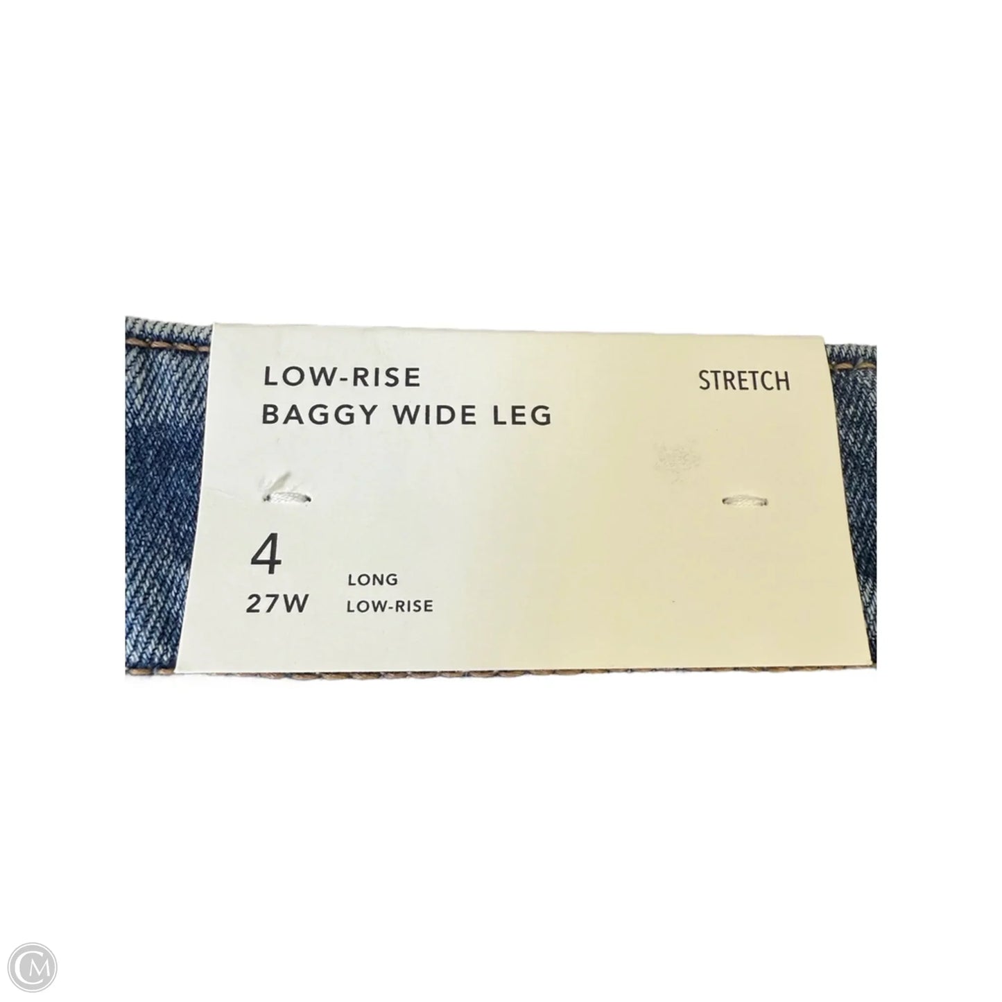 Jeans low rise baggy Wide Leg By American Eagle In Blue Denim, Size: 4