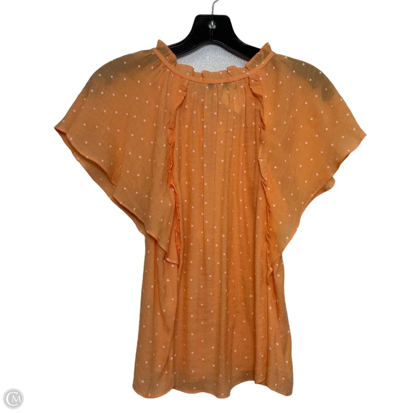 Top Short Sleeve Basic By Moon River In Polkadot Pattern, Size: S