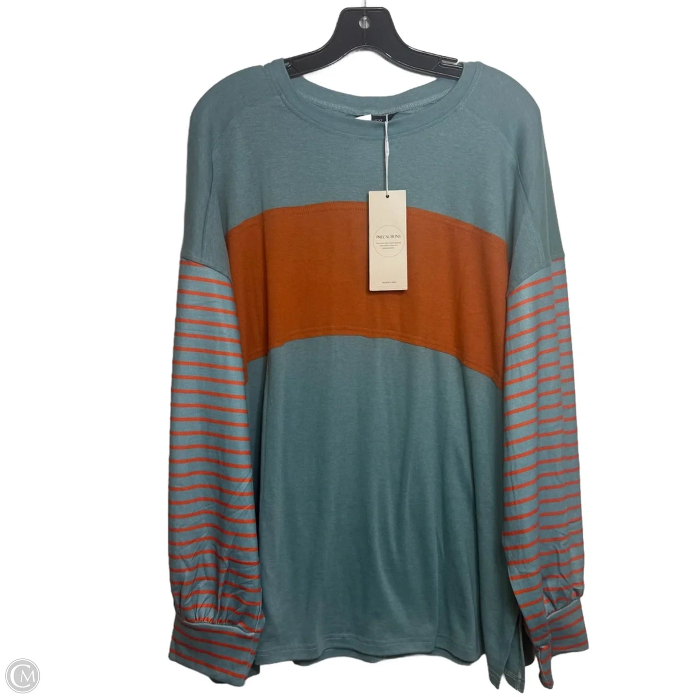 Top Long Sleeve By Dokotoo In Blue & Orange, Size: L