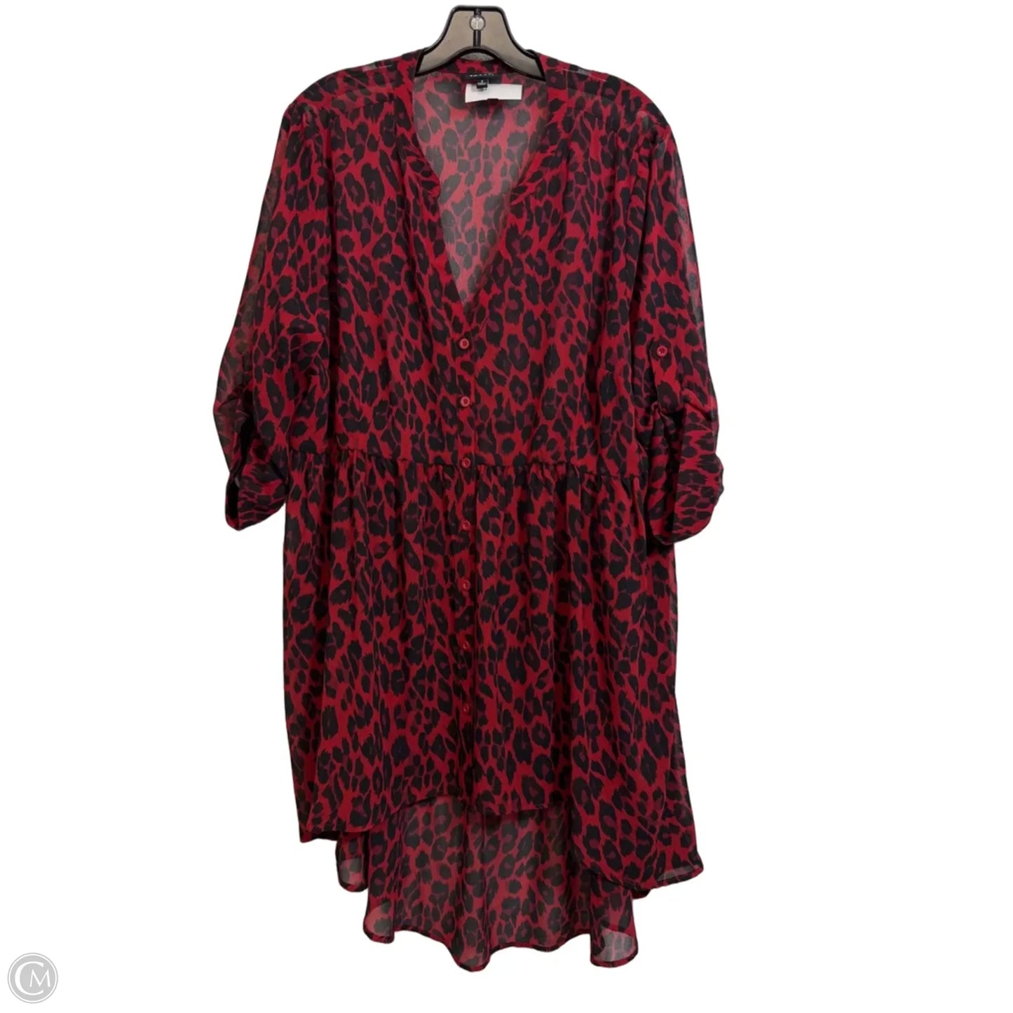 Top Long Sleeve By Torrid In Leopard Print, Size: 1x