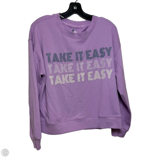 Sweatshirt Crewneck By Lou And Grey In Purple, Size: M
