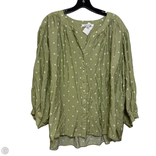 Top Long Sleeve By Rose And Olive In Polkadot Pattern, Size: 2x