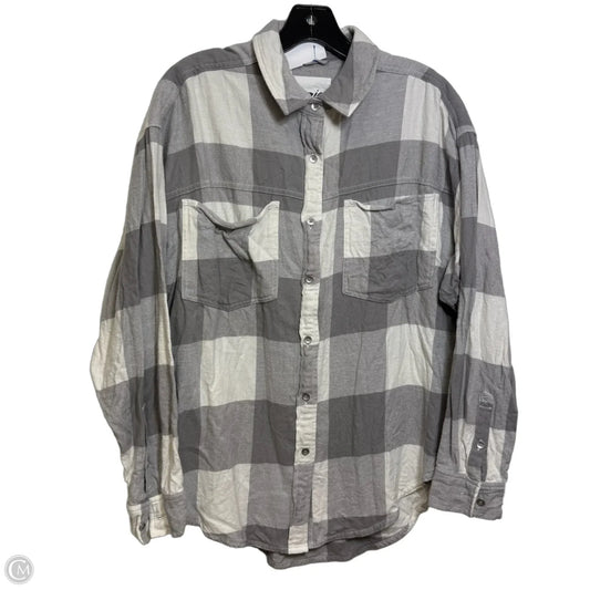 Top Long Sleeve By Aerie In Plaid Pattern, Size: S