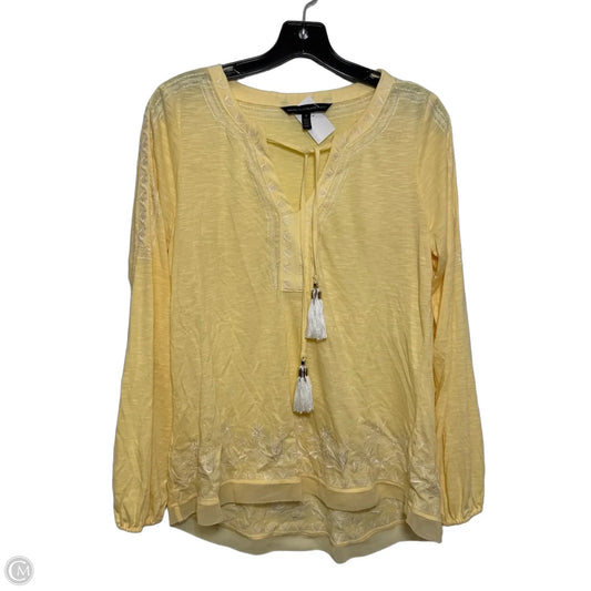 Tunic Long Sleeve By White House Black Market In Yellow, Size: M