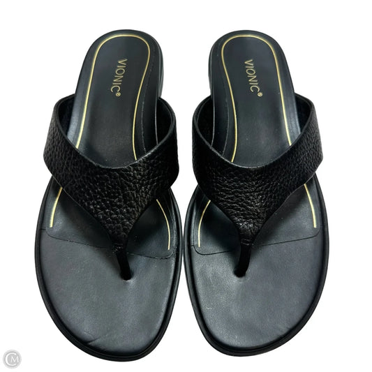 Sandals Flats By Vionic In Black, Size: 8.5