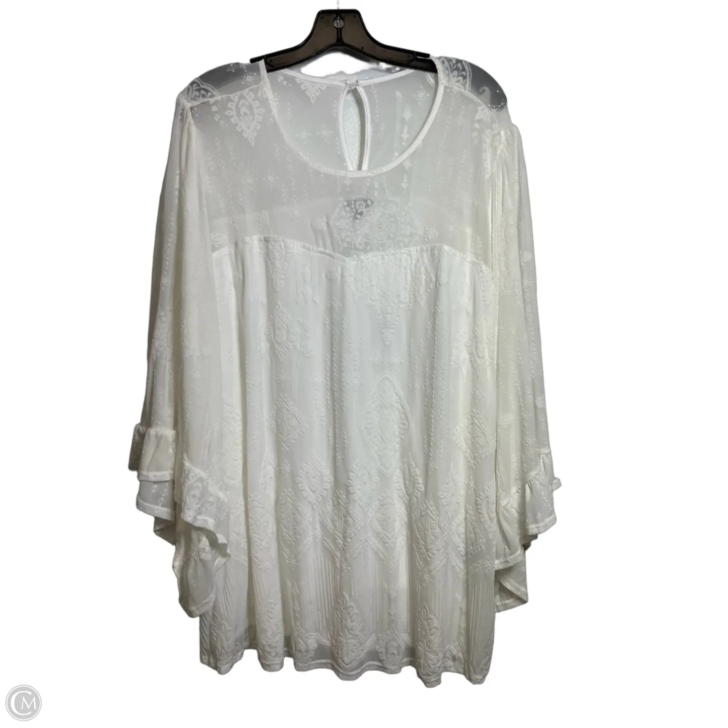 Top Long Sleeve By Torrid In White, Size: 3x