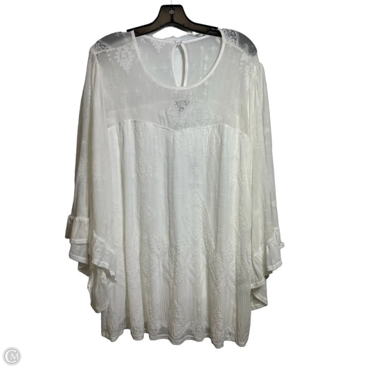 Top Long Sleeve By Torrid In White, Size: 3x