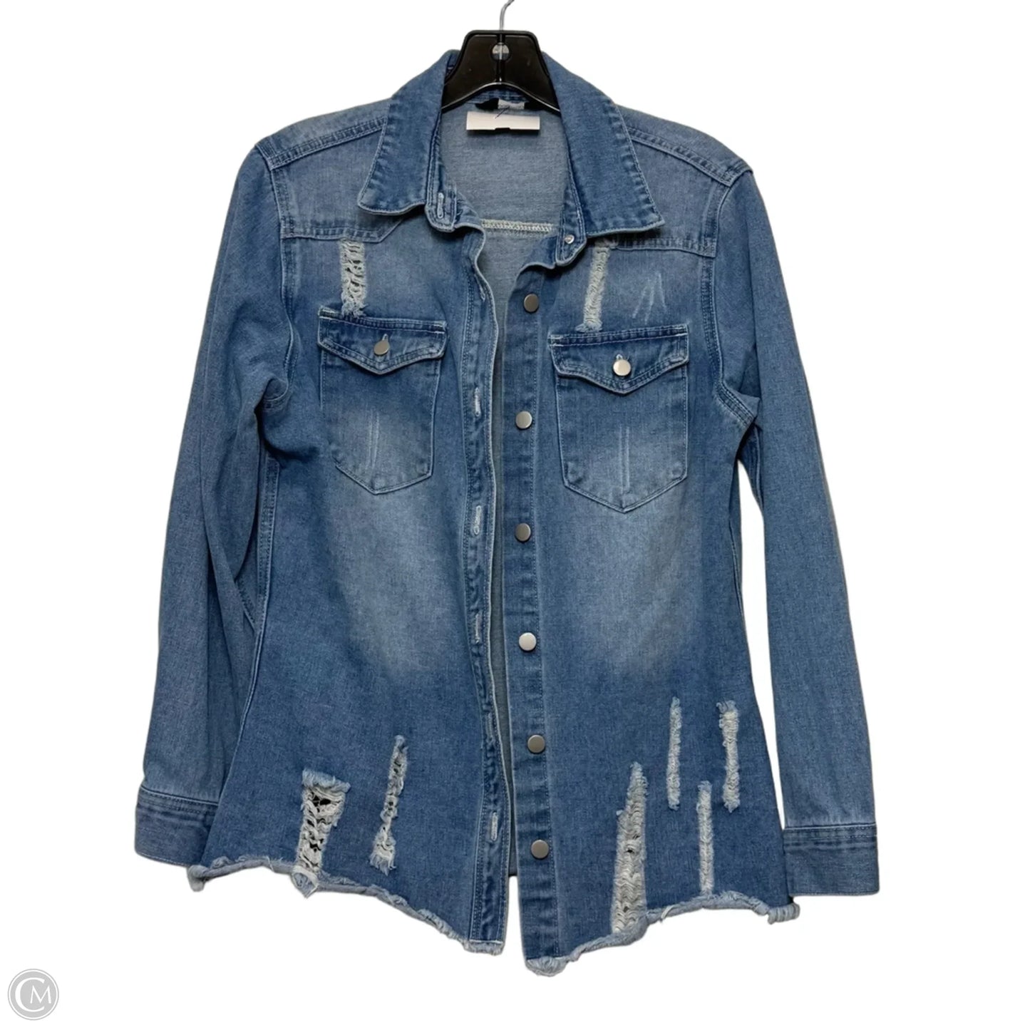 Top Long Sleeve By Dokotoo In Blue Denim, Size: S