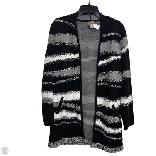 Cardigan By Chicos In Black & White, Size: L