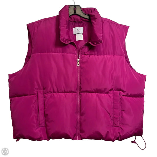 Vest Puffer & Quilted By Rue 21 In Pink, Size: 2x