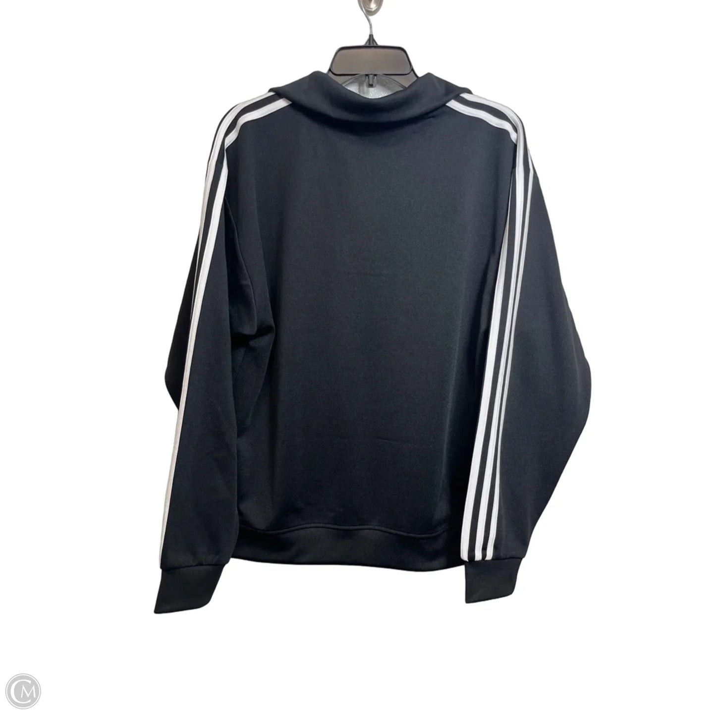 Athletic Top Long Sleeve Crewneck By Adidas In Black, Size: M