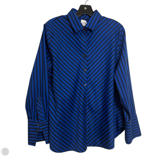 Top Long Sleeve By Chicos In Striped Pattern, Size: L