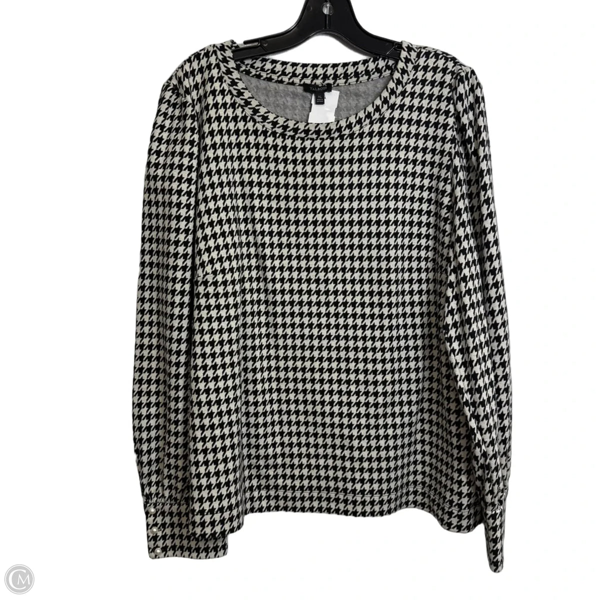Top Long Sleeve By Talbots In Checkered Pattern, Size: Xl