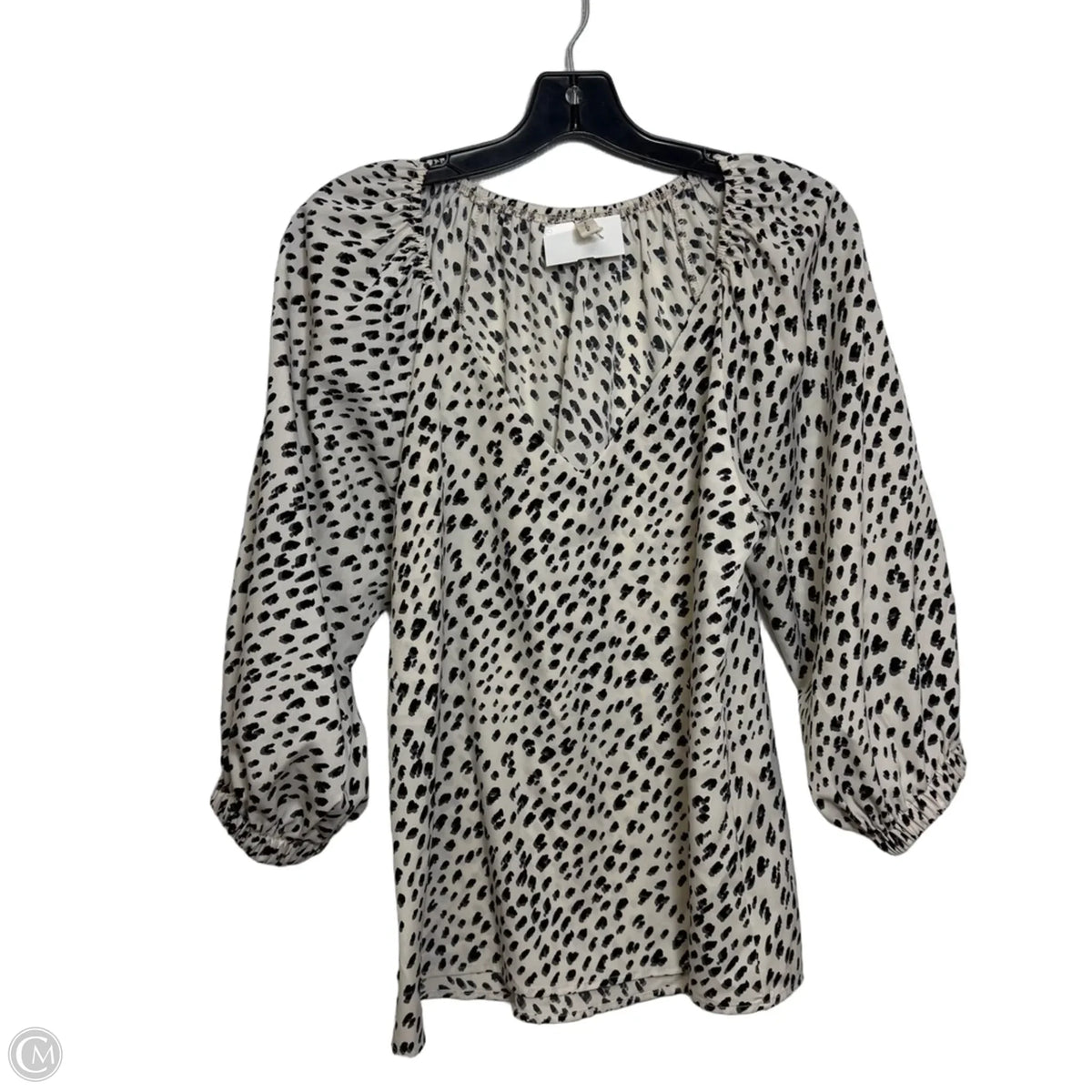 Top Long Sleeve By Tyche In Polkadot Pattern, Size: M