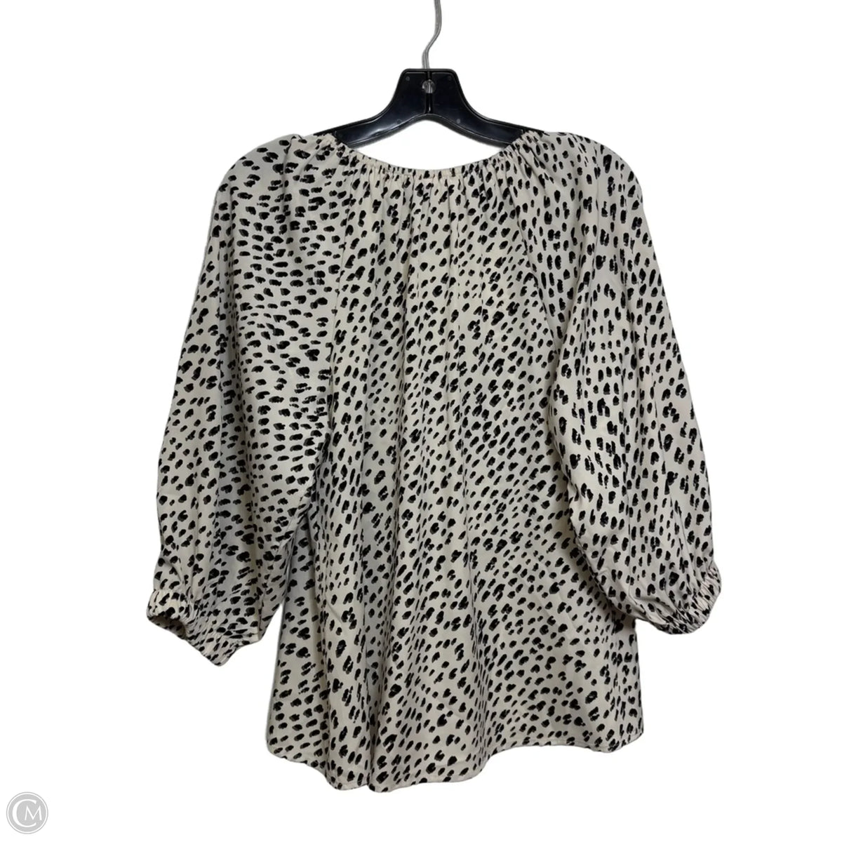 Top Long Sleeve By Tyche In Polkadot Pattern, Size: M