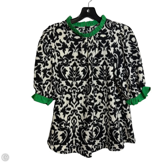 Top Short Sleeve By Voy In Black & White, Size: S
