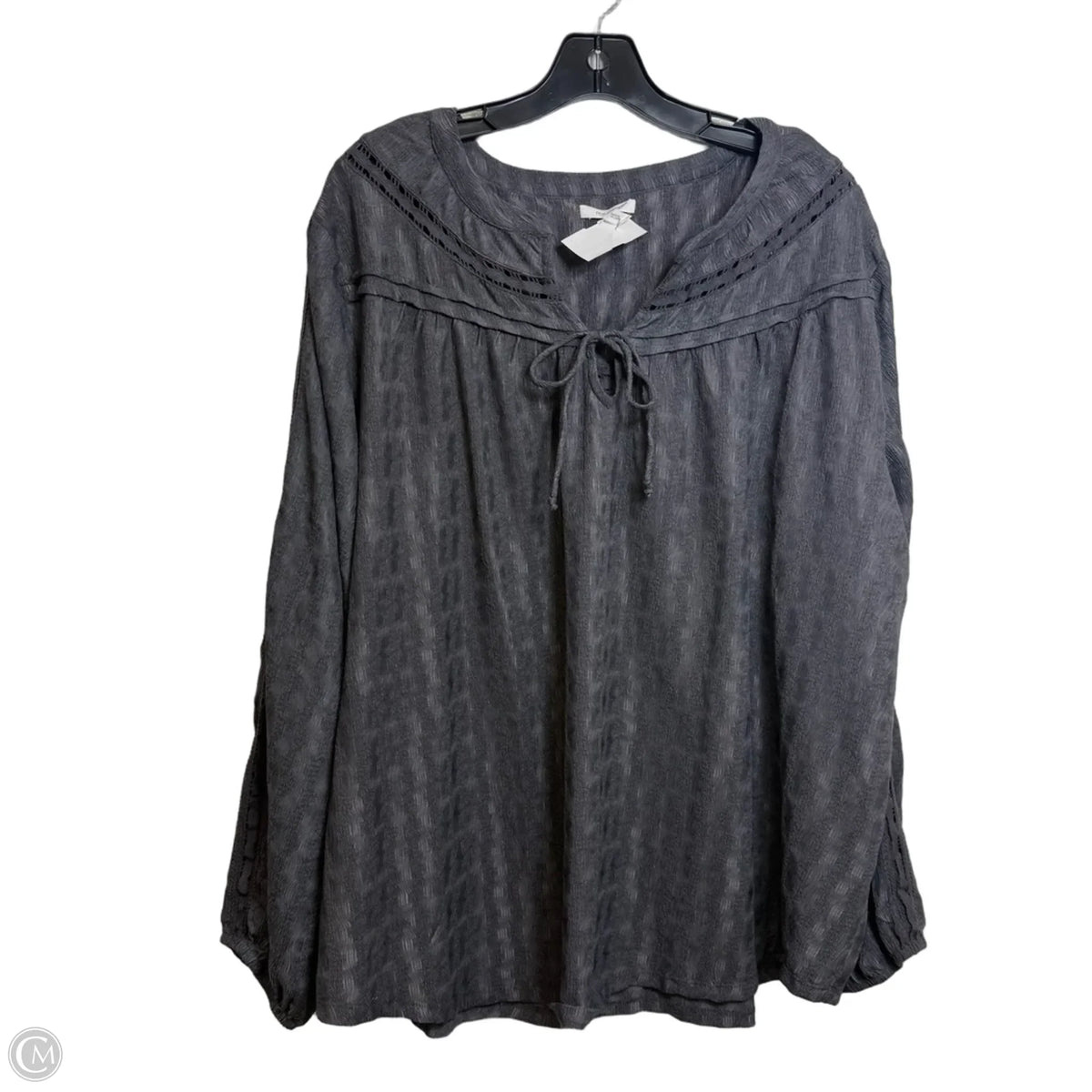 Top Long Sleeve Basic By Maurices In Grey, Size: 4x