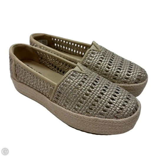 Shoes Flats By Toms In Gold, Size: 8