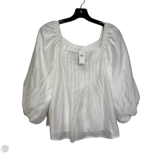 Top Long Sleeve By Banana Republic In White, Size: M