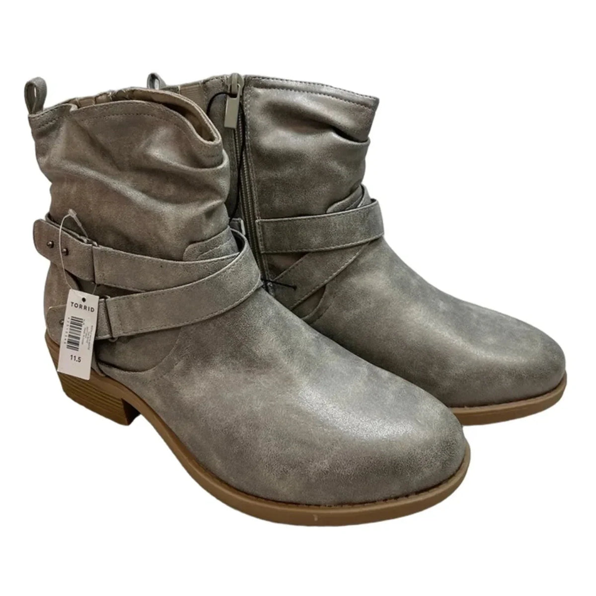 Boots Ankle Flats By Torrid In Grey, Size: 11.5