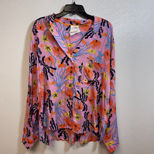 Top Long Sleeve By Anthropologie In Purple, Size: Xl