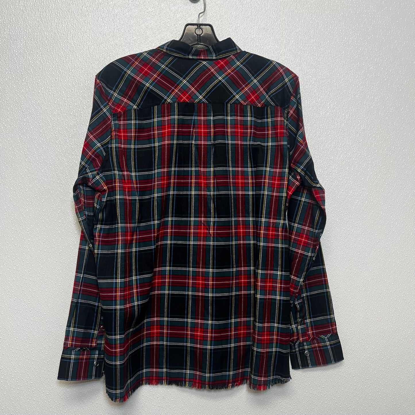 Top Long Sleeve By Eddie Bauer O In Plaid, Size: L