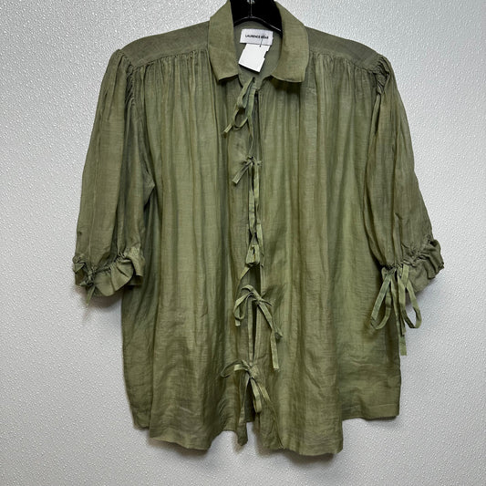 Olive Top Short Sleeve Clothes Mentor, Size S