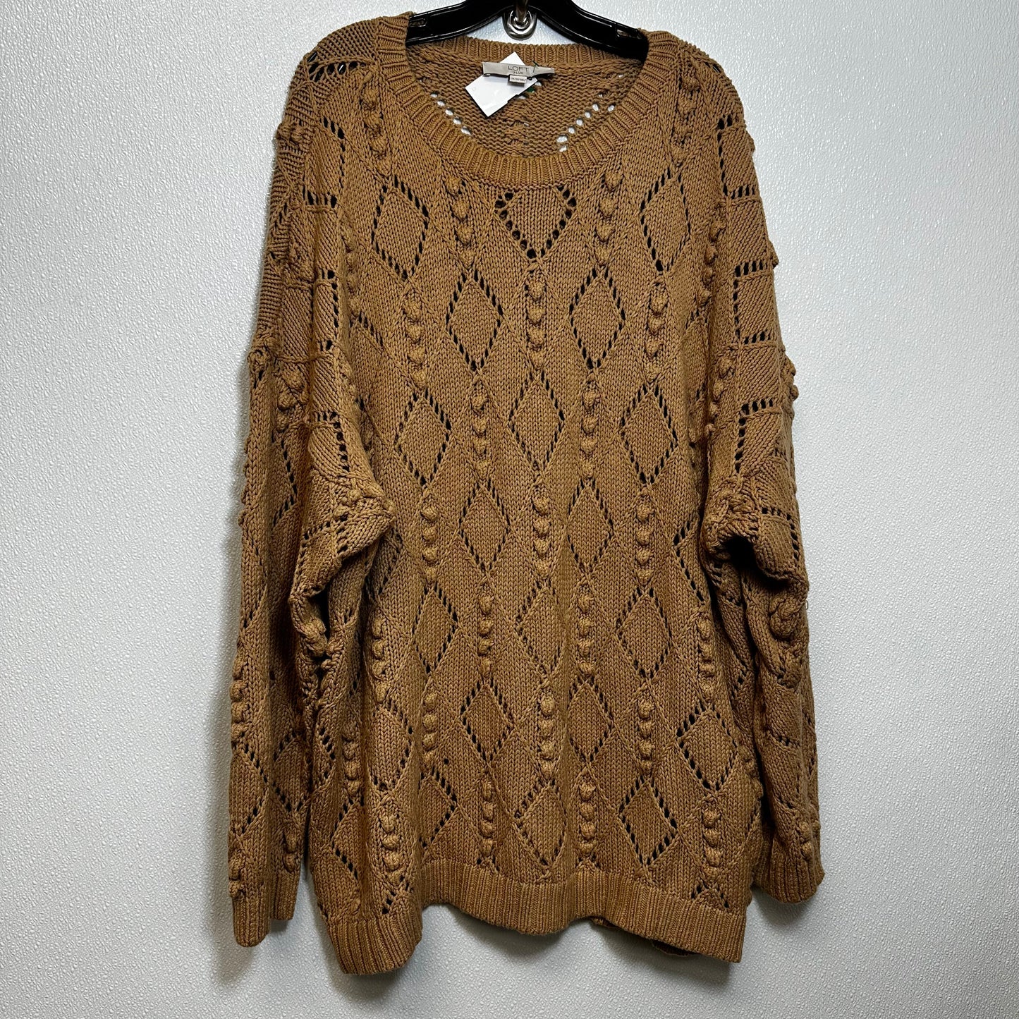 Tan Sweater Loft O, Size 3x