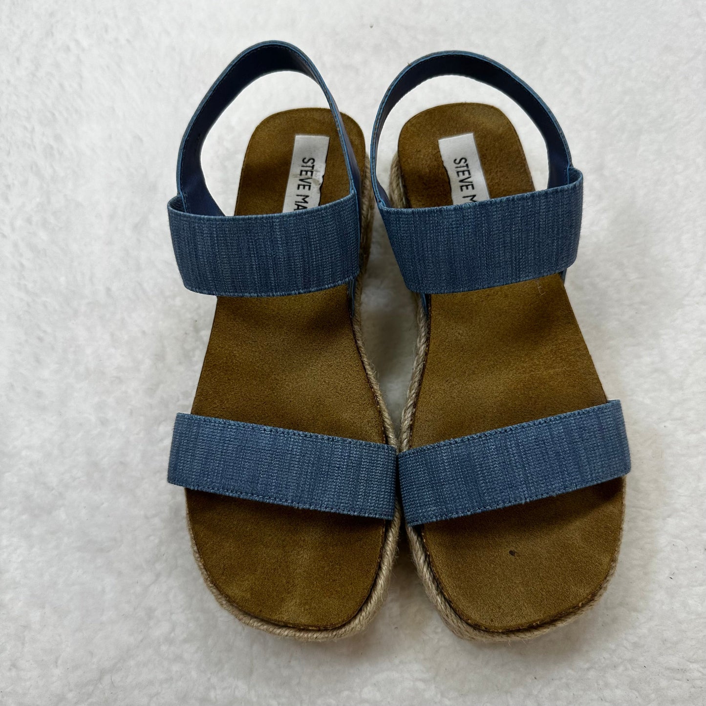 Blue Sandals Heels Wedge Steve Madden, Size 6.5