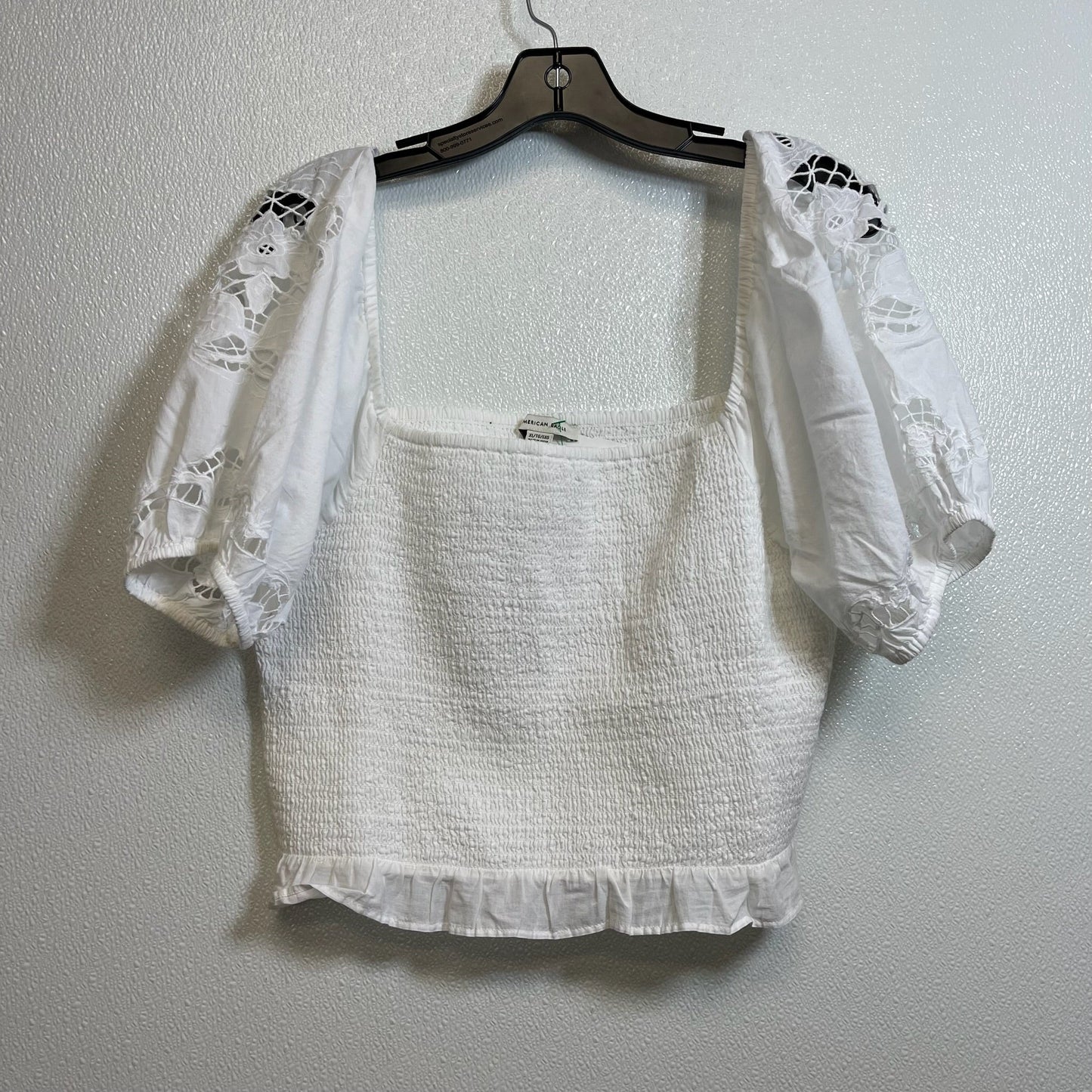 Top Short Sleeve By American Eagle In White, Size: Xl