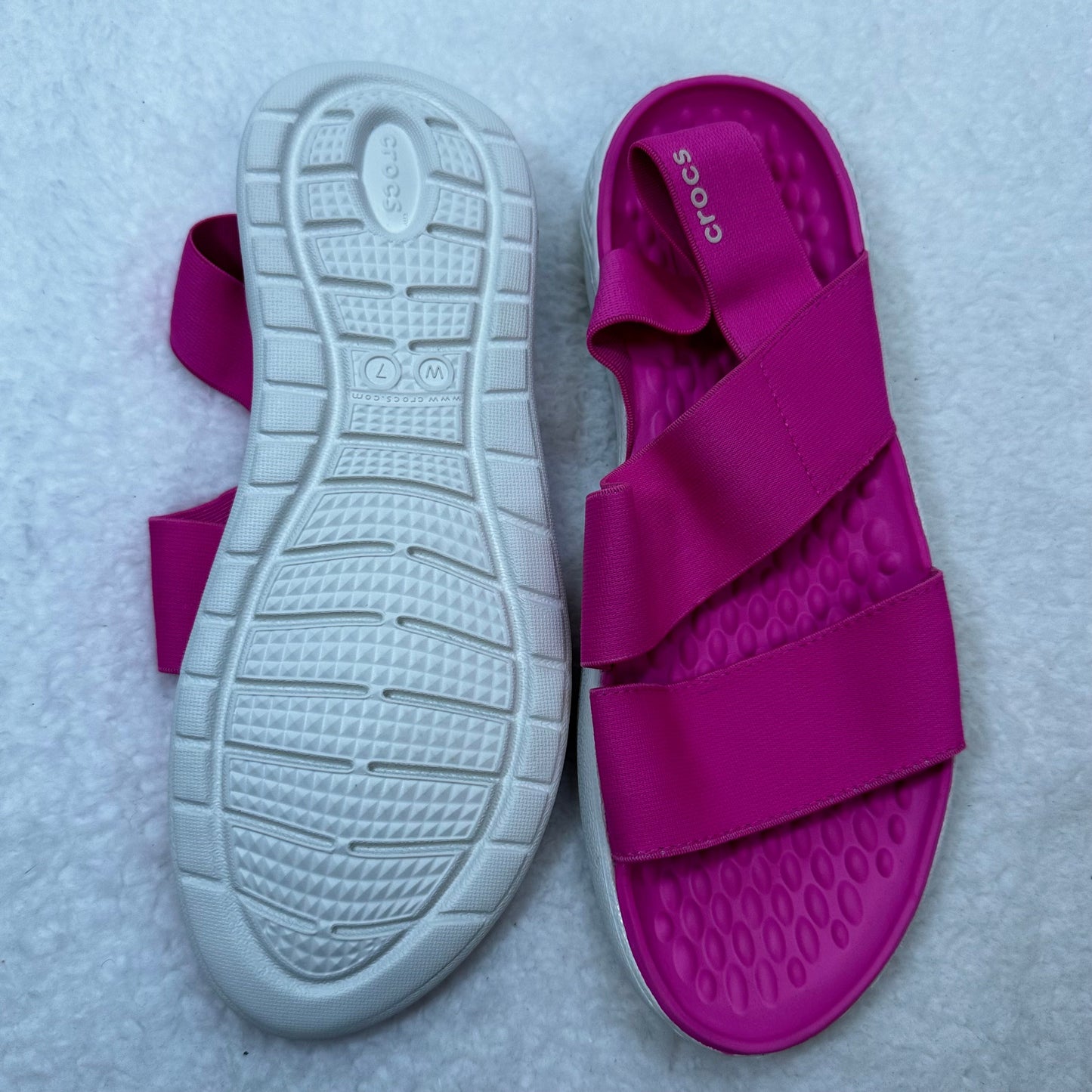 Pink Sandals Flip Flops Crocs, Size 7